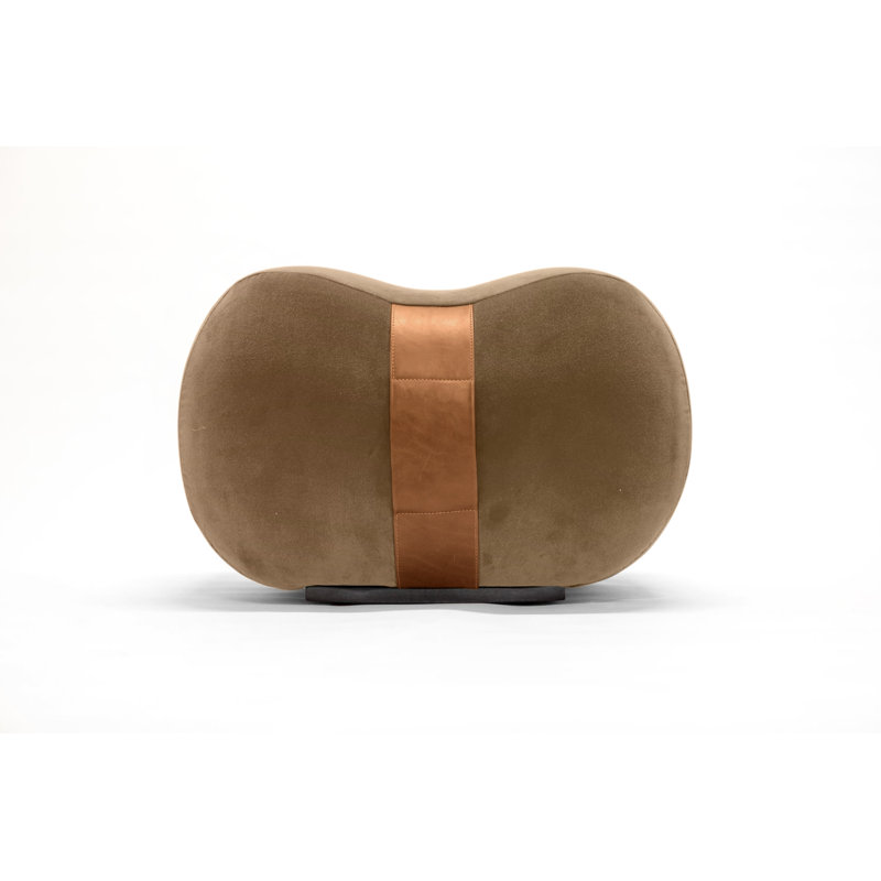 Milo Novelty Ottoman, Taupe/Chesterfield Velvet