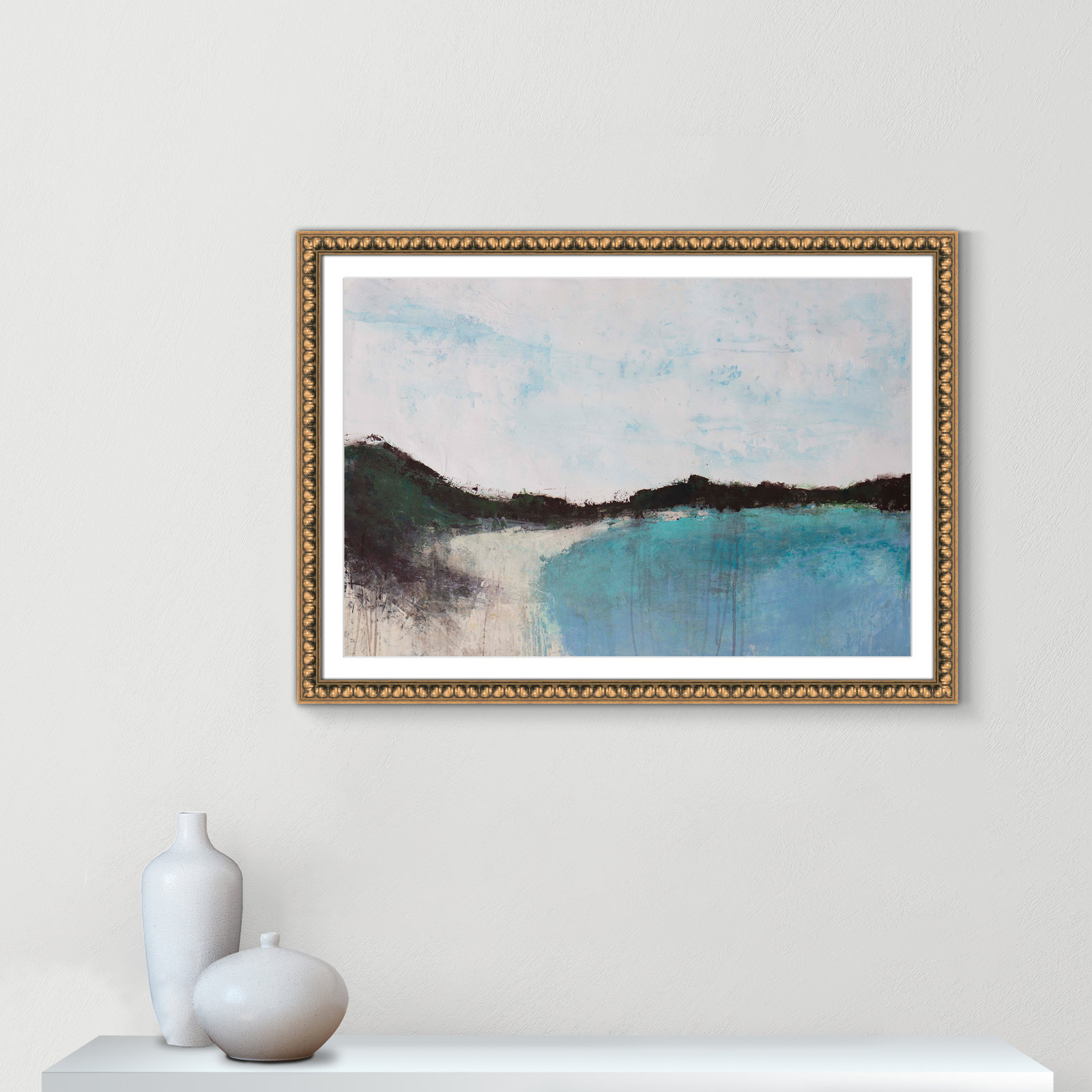 Mountainside Lakeview III Print, 26.5" H x 36.5" W x 0.75" D, Gold Framed