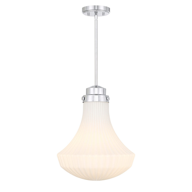 Luminaire suspendu à 1 lumière Bartlet en chrome, Chrome chrome