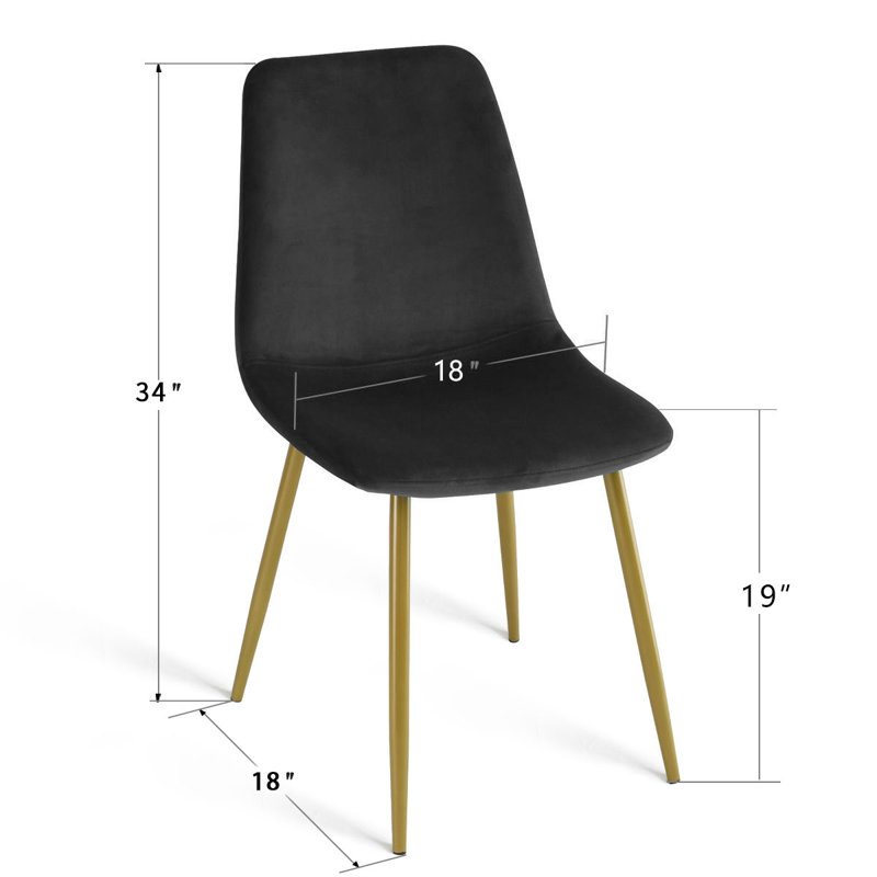 Chaise d'appoint en velours Heffron, Noir