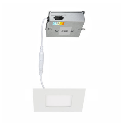 Ensemble d'éclairage carré blanc à DEL 4 po avec interrupteur sélectionnable 5 températures de couleur (CCT) Lotos