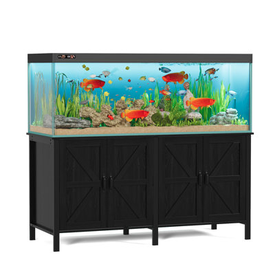 Support d'aquarium de ferme 100-150 gallons, support d'aquarium robuste avec armoire de rangement et prise de courant, L 59,8 po x l 23,6 po, capacité de 2200 lb