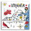  «Virginia» par Farida Zaman, art mural en verre acrylique, 12 po x 12 po