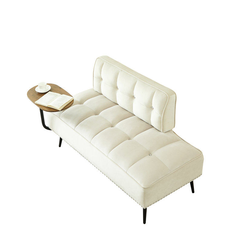 Support de tablette moderne beige 54 pouces en velours avec deux coussins, rotation à 360°, banc intégré – Confortable et pratique pour une utilisation quotidienne et prolongée