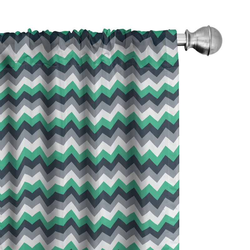 Chevron Semi-Sheer Rod Pocket Sliding Panel, 28" x 95"