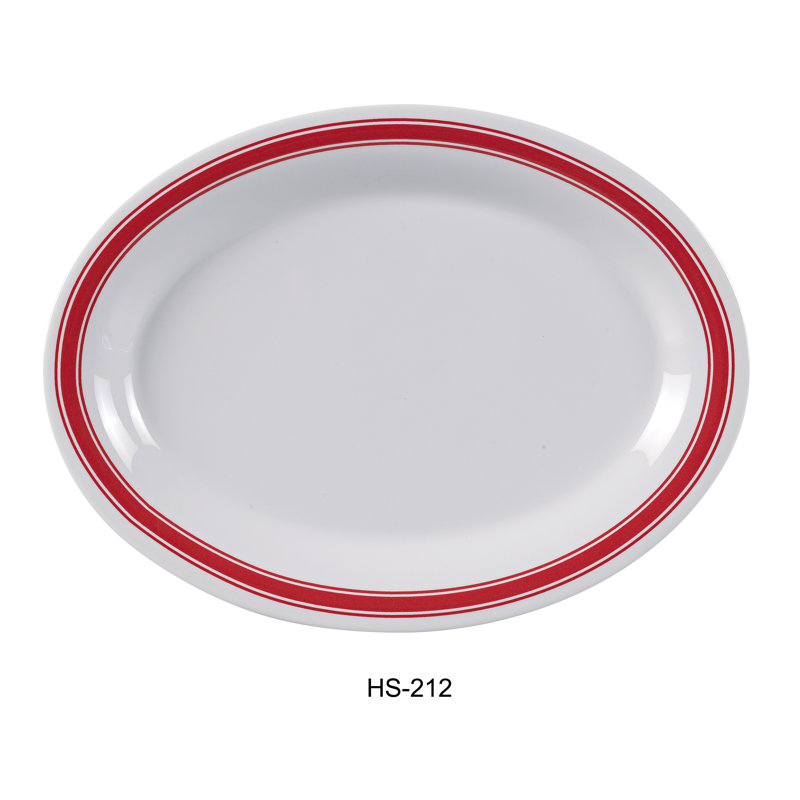 Yanco Houston Melamine Platter, 12"L x 9"W x 0.875" H