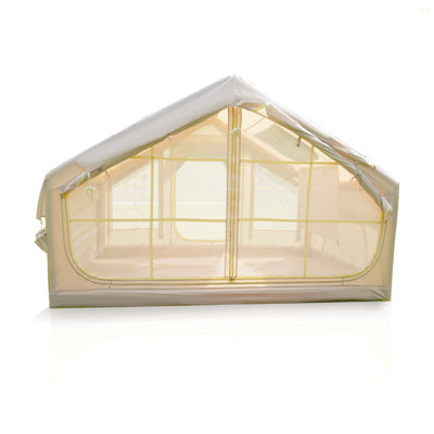 Tente de camping gonflable de 6,3 M², coupe-vent imperméable 4 saisons, lanterneau transparent et imperméable Oxford 420D, tente à air avec fenêtres / portes en filet