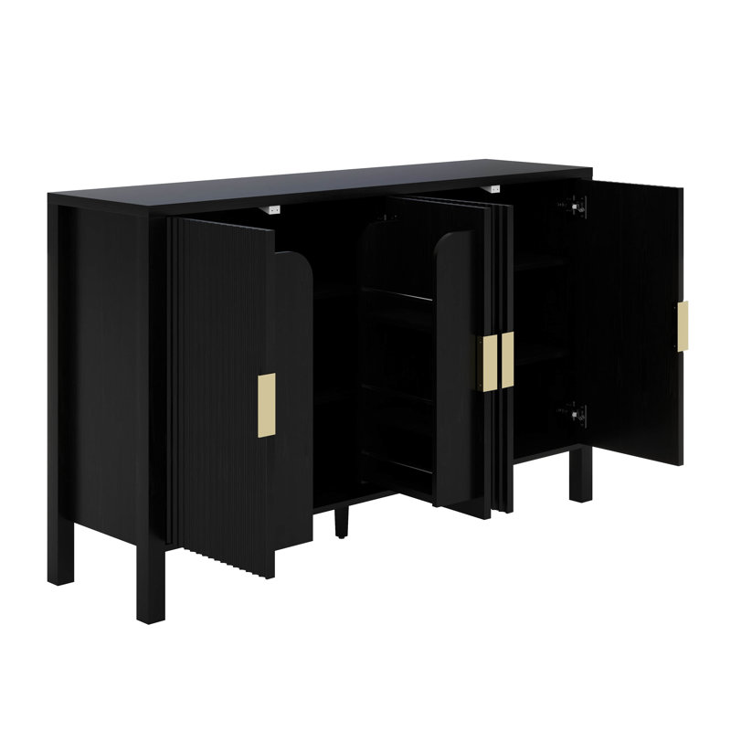 Armoire de rangement à rayures Modern Modern, Noir