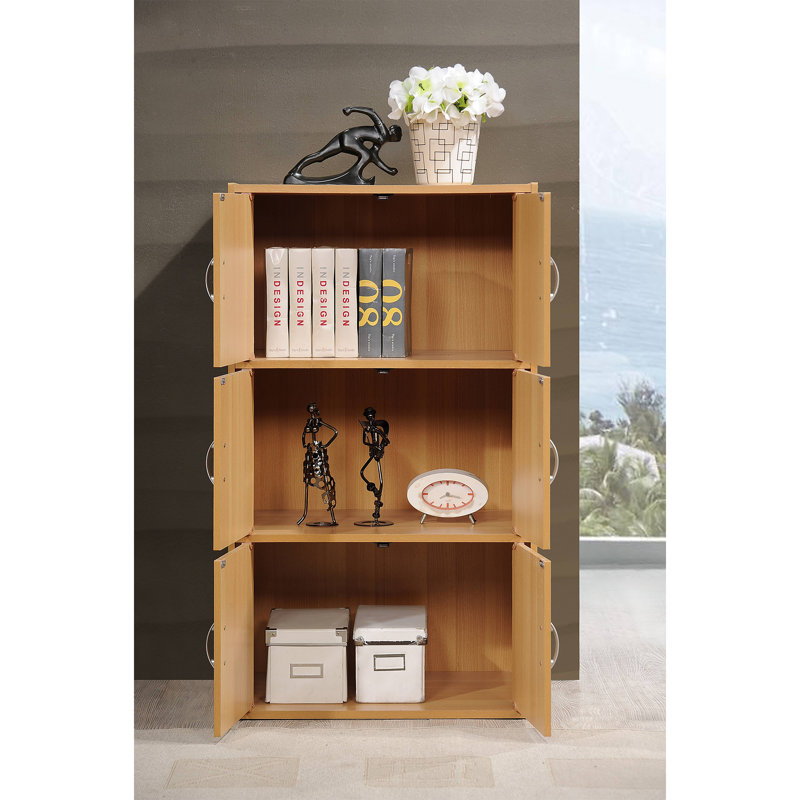 Beech Wood 6-Door Lockable Office Storage Cabinet