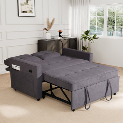 Sofa Bed Couch , Convertible Sofa Bed With Reclining Backrest And Side Pockets ,space-saving 3 In 1 Sleeper Sofa Couch Bed
