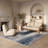 Rug Branch Rivah 4' x 6' (3'9" x 5'6") Blue/White Abstract Indoor Area Rug, Contemporary, Medium Pile, Stain-Resistant Carpet - Living Room, Bedroom, Dining Room, and Kitchen-1925656192