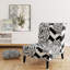 Fauteuil de chambre rembourré à motif à chevrons horizontaux noir