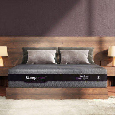 Sleepmax Podium 12" King Firm Hybrid Cooling Mattress with Gel Memory Foam, Latex and Honeycomb Matrix Pocket Springs