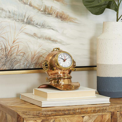 Horloge de table analogique à quartz en métal