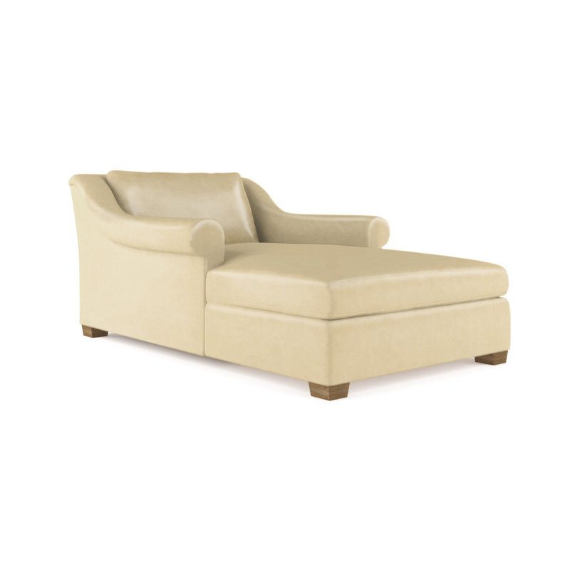 Thompson Chaise Lounge, Plush Velvet Blue Print, Weathered