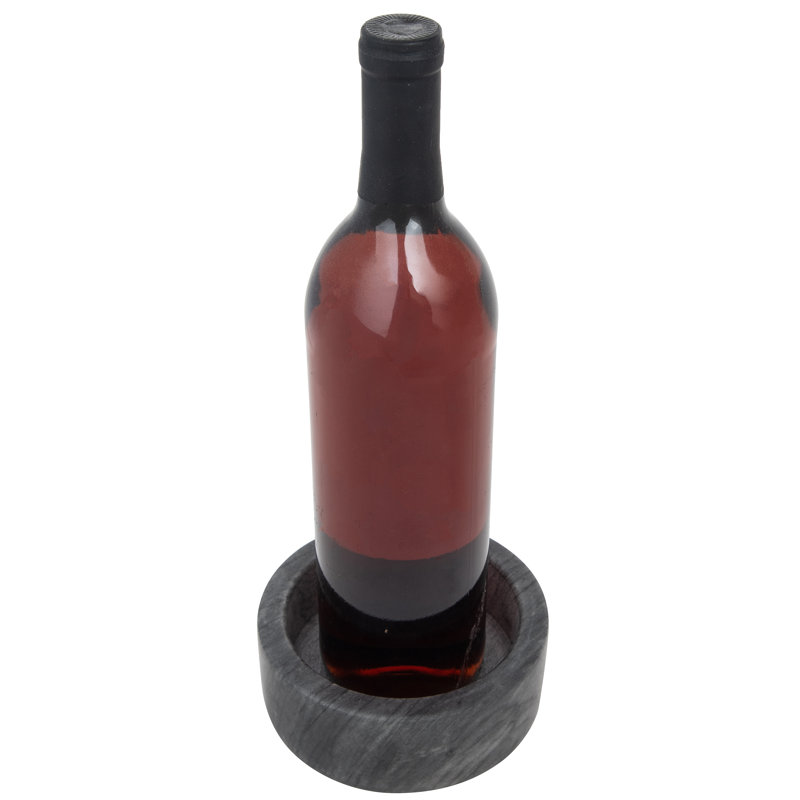 Marble Wine Bottle Coaster, Black Matte