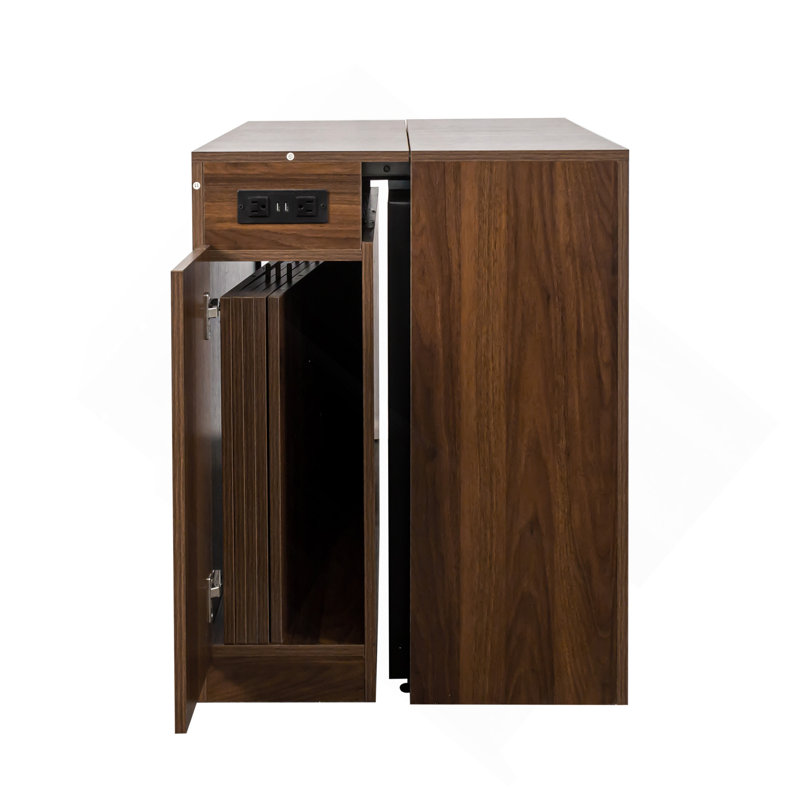 Modern Multifunctional Extendable Dining Table, Walnut
