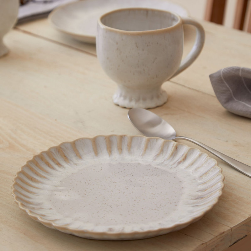 Mallorca Stoneware Salad/Dessert Plate, Sand Beige