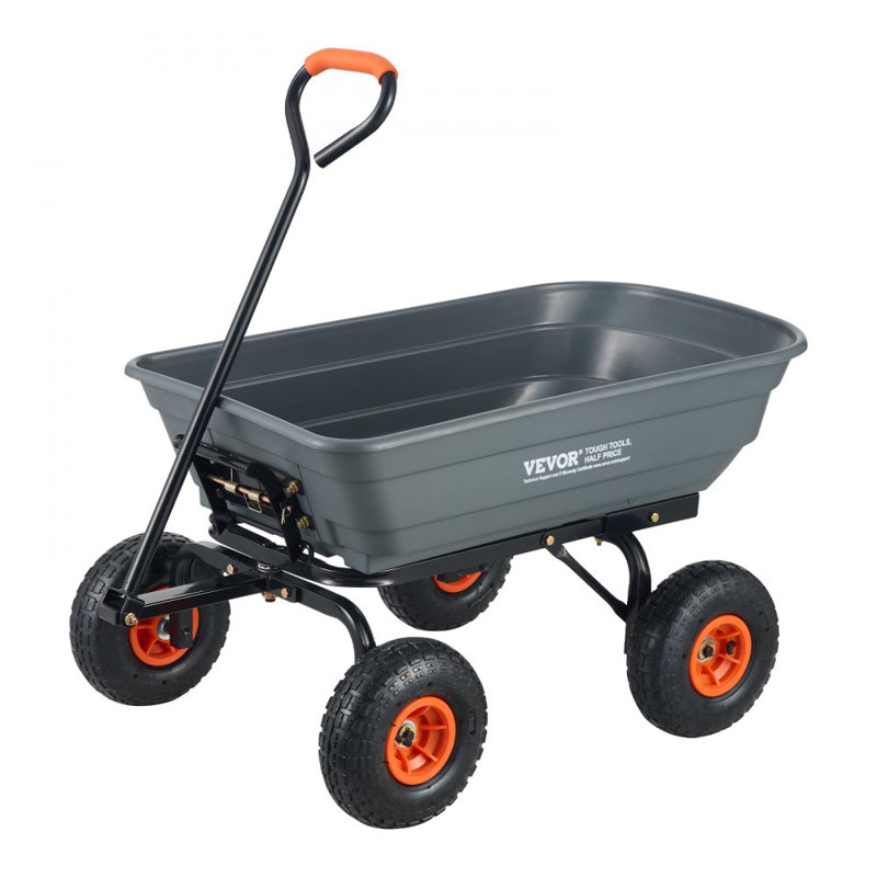 Chariot à benne basculante en poly avec cadre en acier facile à assembler