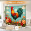 Paravent rustique 6 panneaux paravent Royal coloré coq floral vibrant style toile écran séparateur autoportant protecteur cloison d'intimité-134494596-134494598