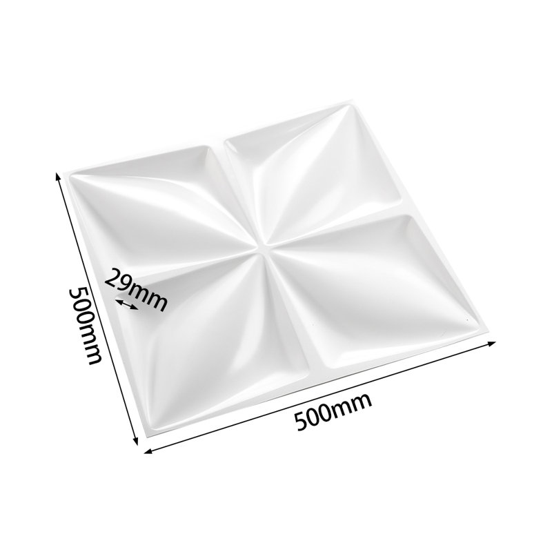 Eilley 50 cm x 50 cm 3D Wall Panel in White (12-pack)