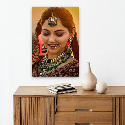 «Traditional Bridal Classic Elegant Traditional Portrait Sunset», reproduction d'art murale