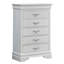 Commode verticale à 5 tiroirs avec façade texturée et poignées décoratives
