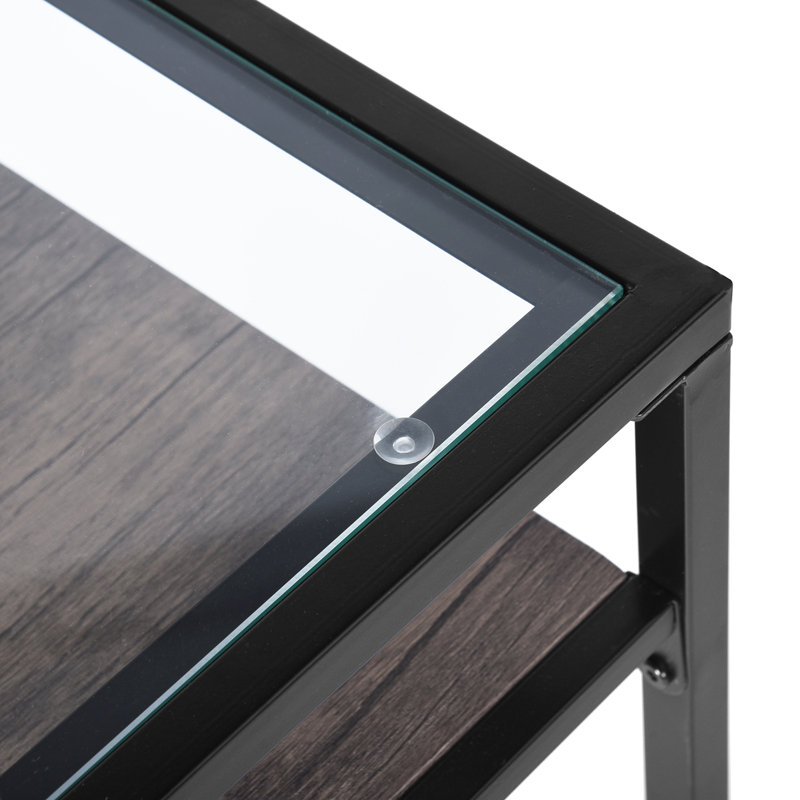 Glass Top Metal Base Writing Desk