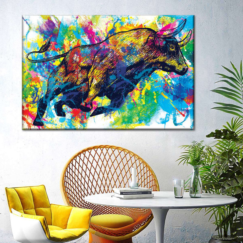 Bull Bull Splash, reproduction sur toile, H 32 po x l 48 po x P 1,25 po