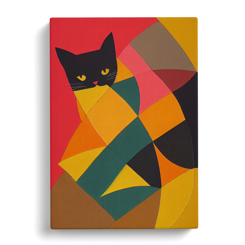CAN-V0523-1759X Patchwork Cat - Wrapped Canvas Print, 76cm H x 50cm W