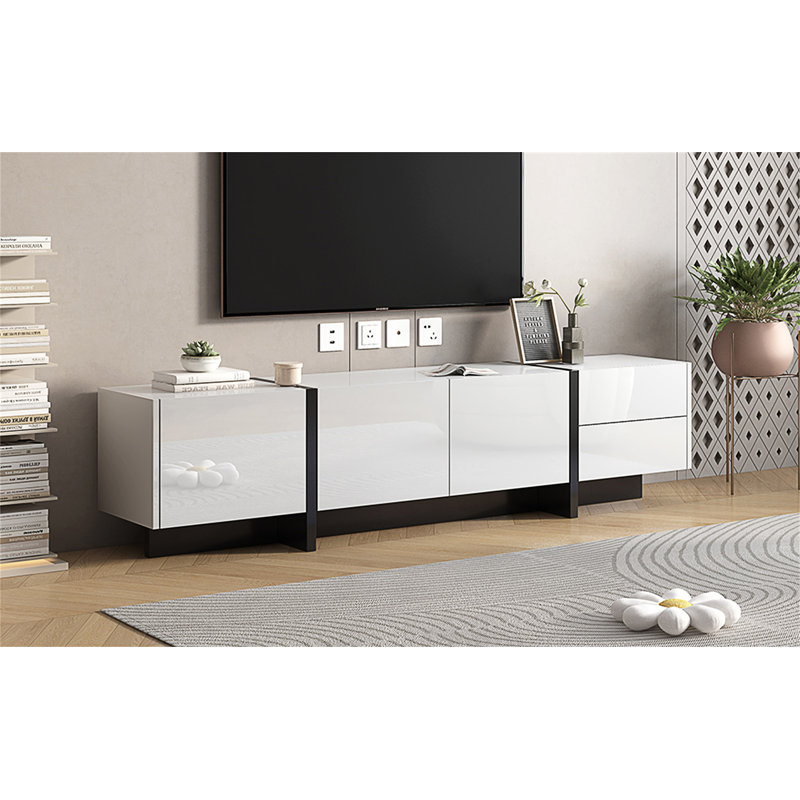 74.8'' Modern  hallway table, sofa table, console, White/Black