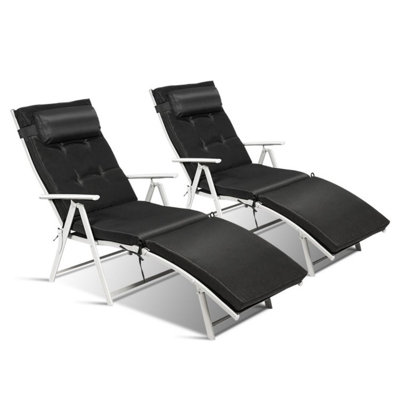 Chaise longue réglable pliante d'extérieur légère avec coussin