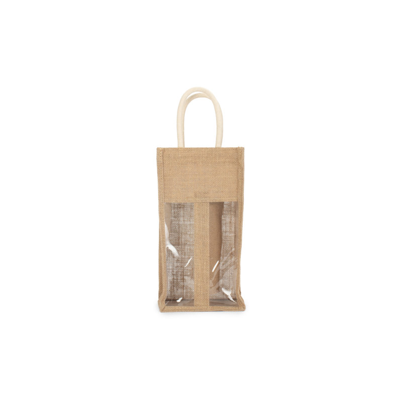 Jute Bottle Carrier Bag, 45cm H x 17cm W x 10cm D
