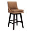 Tabouret de bar et de comptoir pivotant en cuir véritable Zahara Neri-117480005
