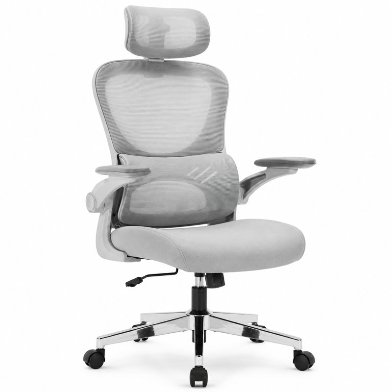 Polyester Office Chair, Grey, 66 cm H