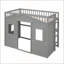 Élégant lit mezzanine simple avec échelle, structure en bois de pin durable et design élégant pour les chambres modernes-129512951