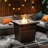 28Inch Square Gas Fire Pit Table With Exterior, Stainless Steel Burner, 2.2Inch Bowl Depth Heating 28Inch, Black Brown, Lid, Propane/ Fueled