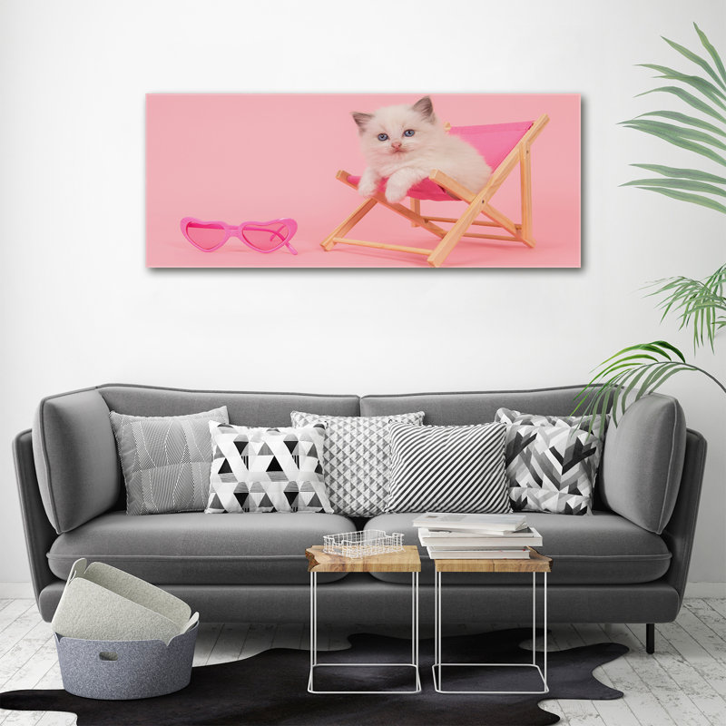 Cat On A Deckchair - Wrapped Canvas Print