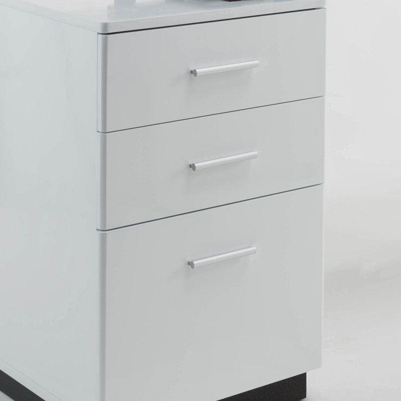 Brabham Curved Glass Top Metal Base Computer Desk