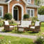 Ensemble de mobilier de jardin, ensemble de meubles en rotin 4 pièces, ensemble de conversation pour patio