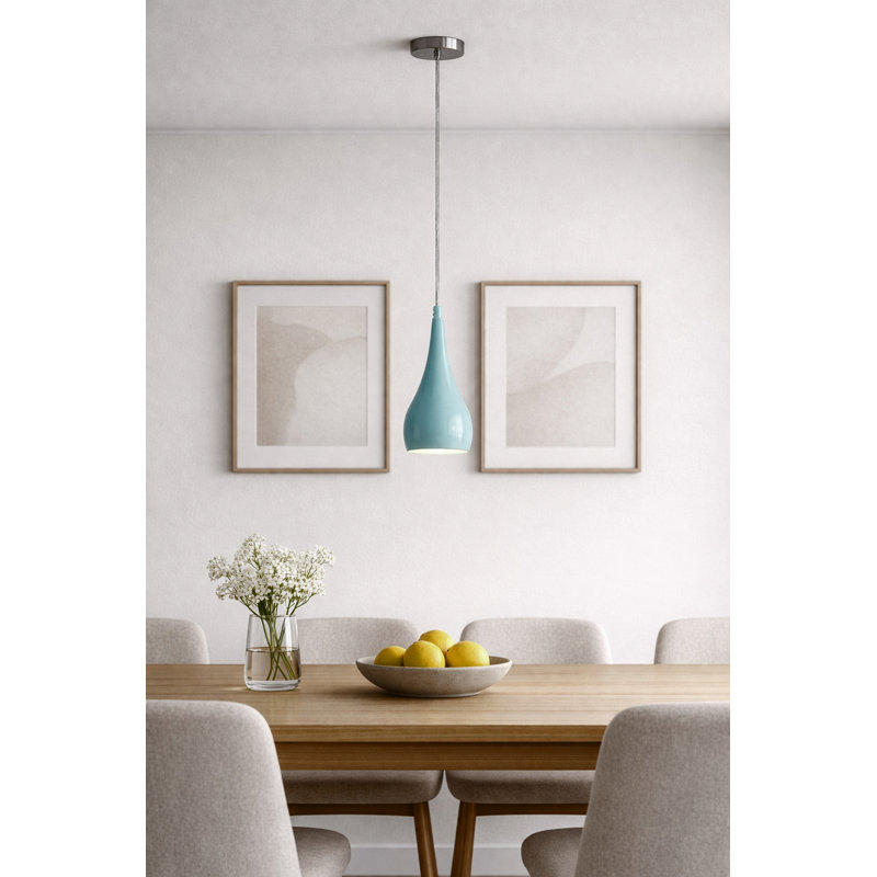 Debord 1 - Light Teardrop Kitchen Pendant, Blue, 84cm H x 16cm W x 16cm D