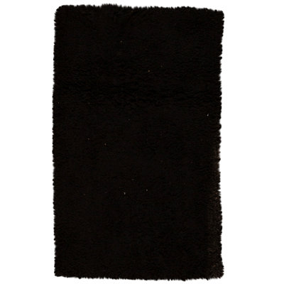 Hand Knotted Wool Area Rug in Black