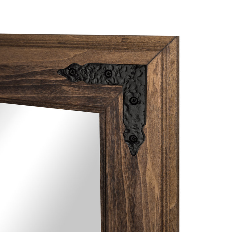 Rayne Heritage Hardwood Poplar Mirror With Decorative Corner Brackets, 54 x 33, Honey