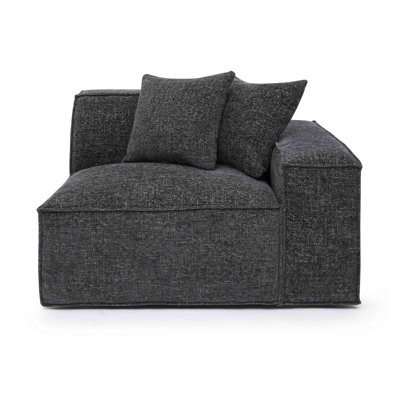 Cherylee Charcoal Chenille Basketweave RAF Corner Chair