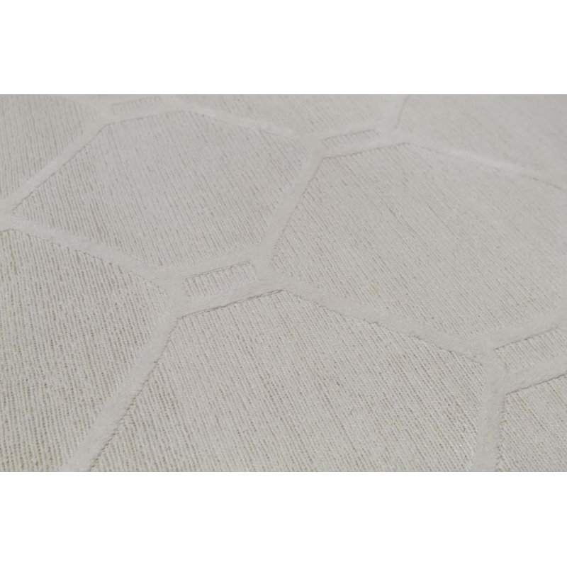 Cotton Geometric Area Rug in Gray