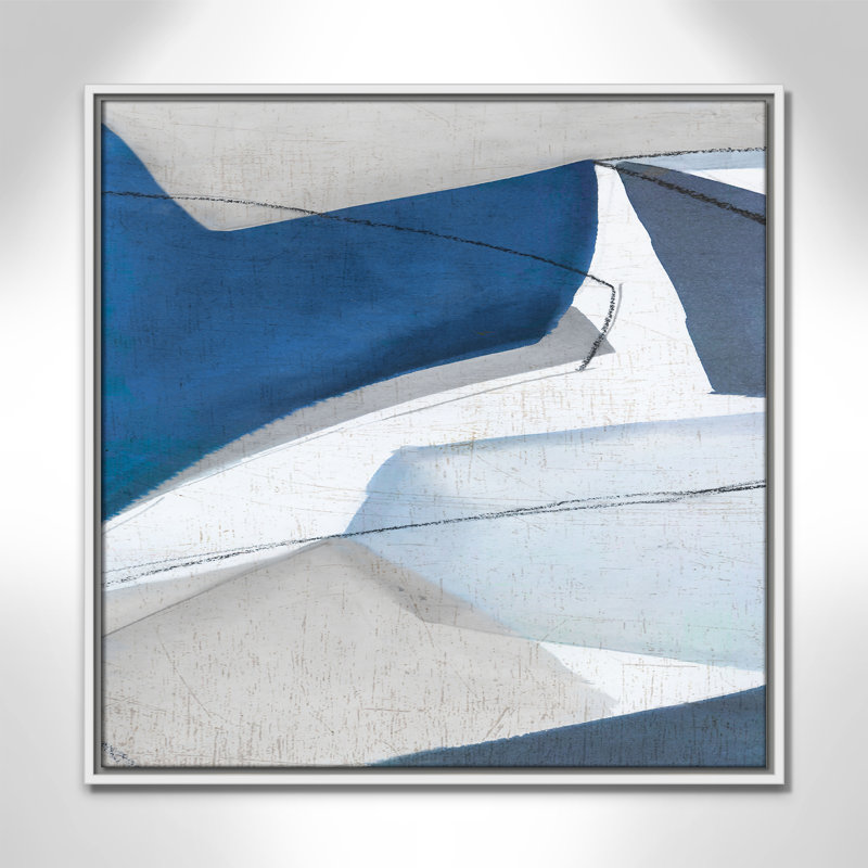«Dynamic Drifts II» par Emma Peal, H 25,5 po x l 25,5 po x P 2 po, Pas de tapis, Cadre flottant blanc