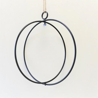 20? Black Double Hoop Hanging Decoration