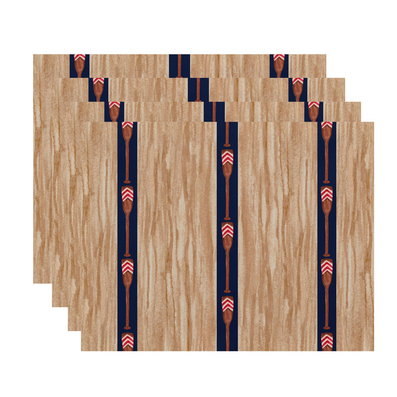Aksel Polyester Nautical Rectangle Placemat, Navy Blue