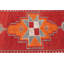 Tapis de couloir turc fait à la main en rouge et orange avec motif géométrique pour décoration traditionnelle anatolienne