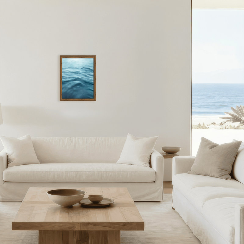 Coastal Retreat  Underwater Clouds XXI - Floater Frame Print on Canvas, Brown, 20" H x 16" W x 1.125" D, Framed Print